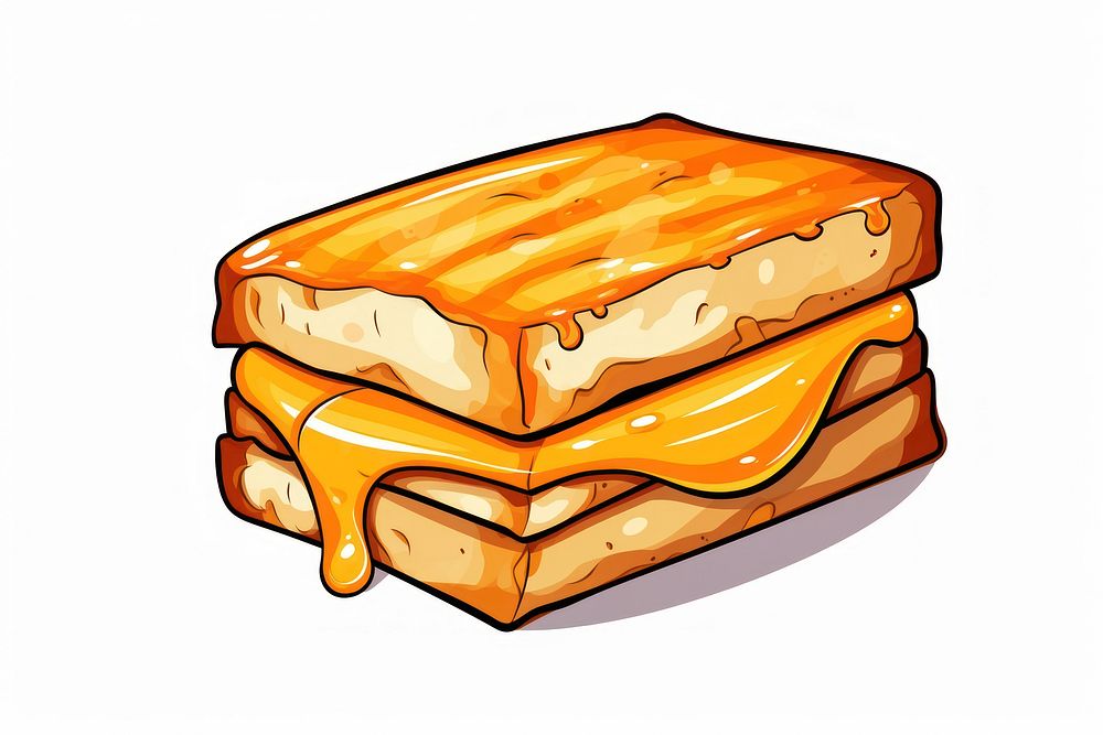 Grilled Cheese sandwich cartoon bread food.
