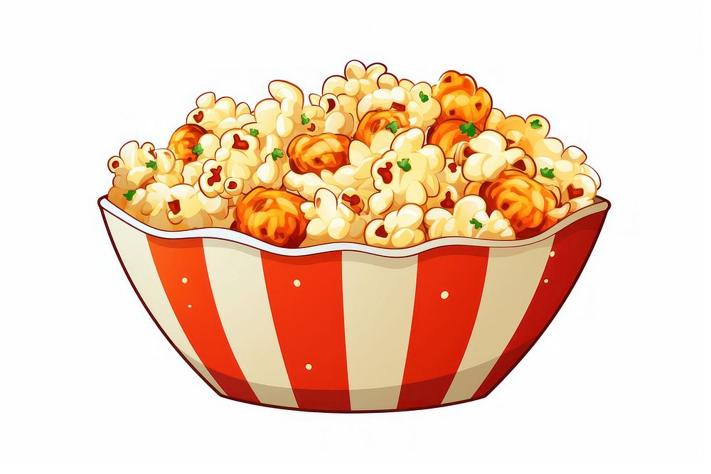 Popcorn bowl popcorn cartoon snack.