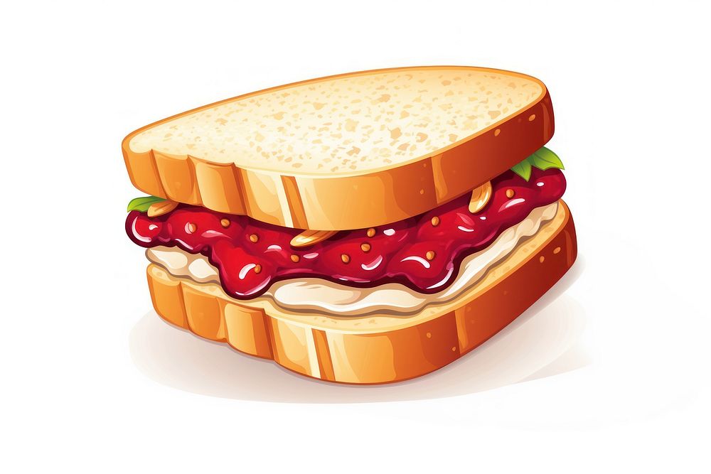 Peanut Butter and Jelly sandwich ketchup cartoon bread.