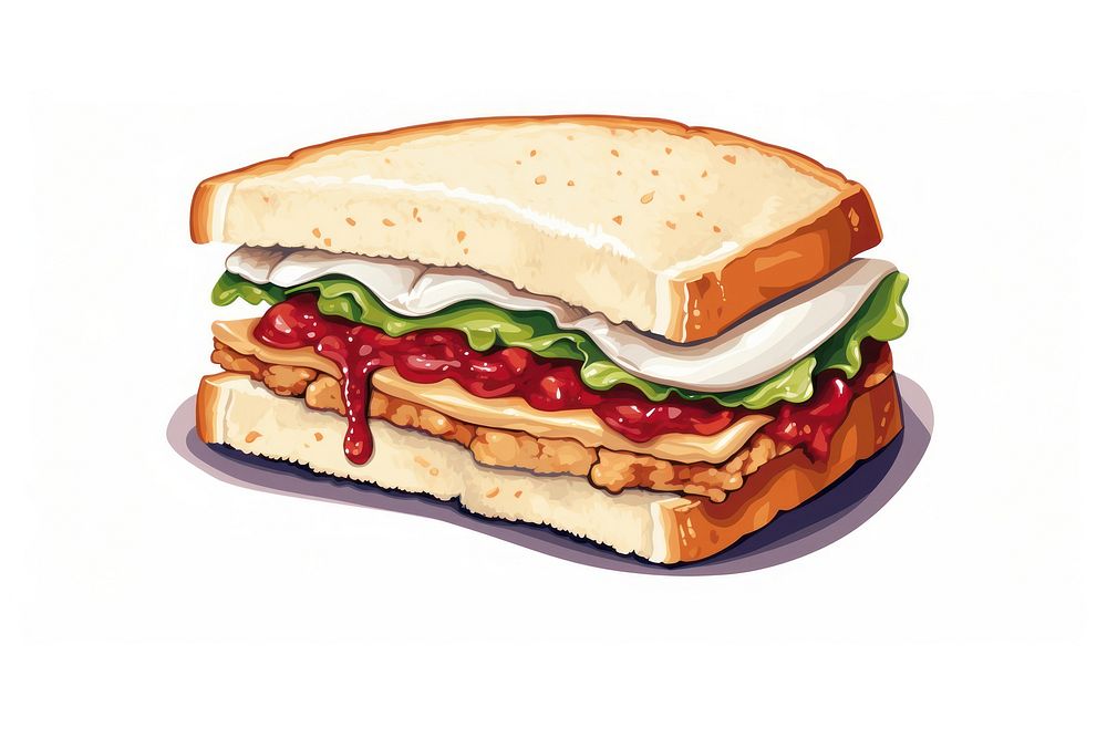 Peanut Butter and Jelly sandwich bread lunch food.
