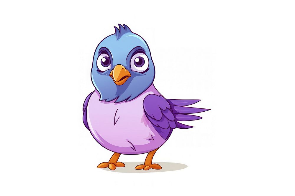 Rock Dove cartoon animal purple.