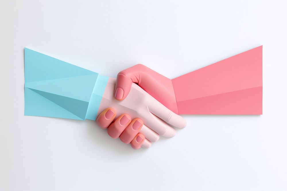 Business handshake creativity medication origami.