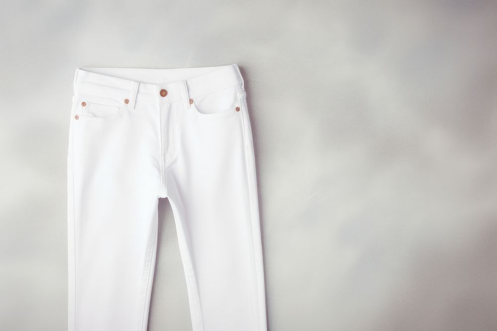 Jeans pants white coathanger.
