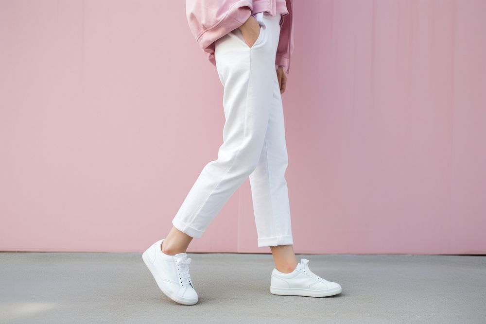 White jeans pants footwear shoe.