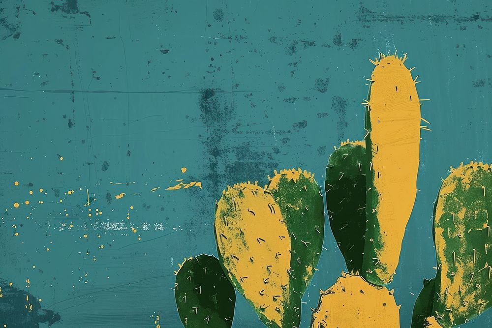 Green and yellow cactus backgrounds plant textured.