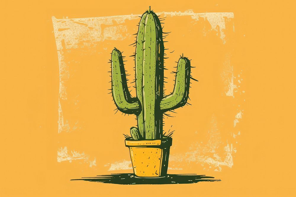 Green and yellow cactus plant invertebrate creativity.