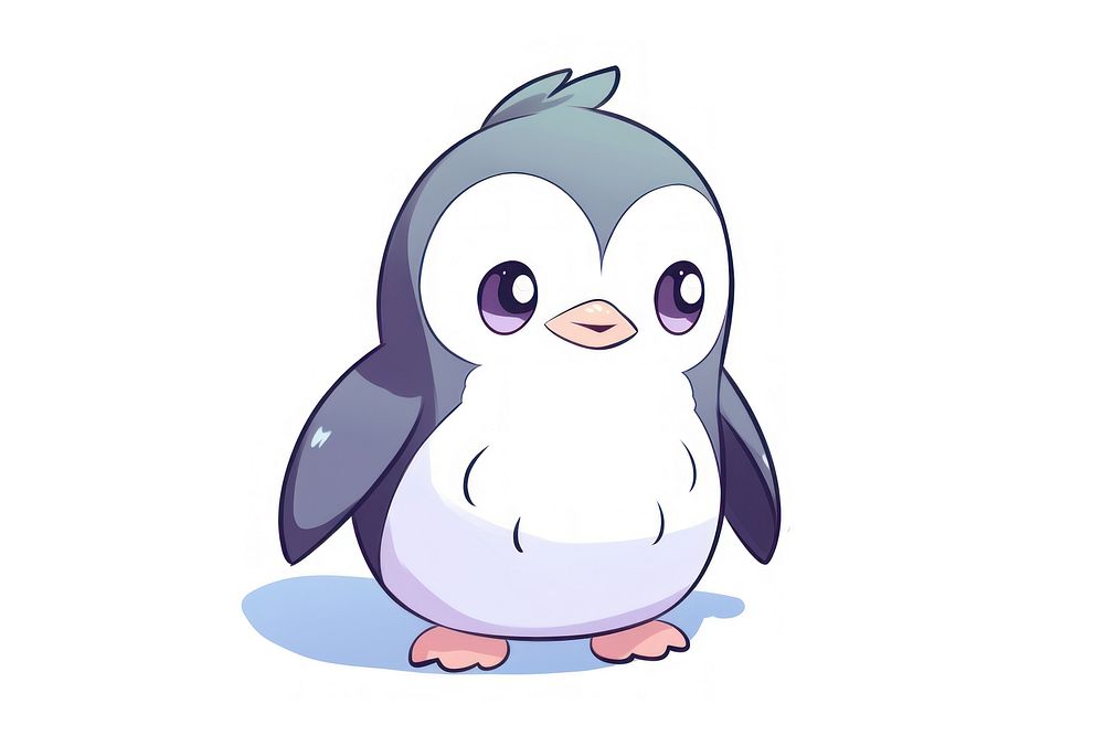 Cute baby penguin cartoon animal bird.