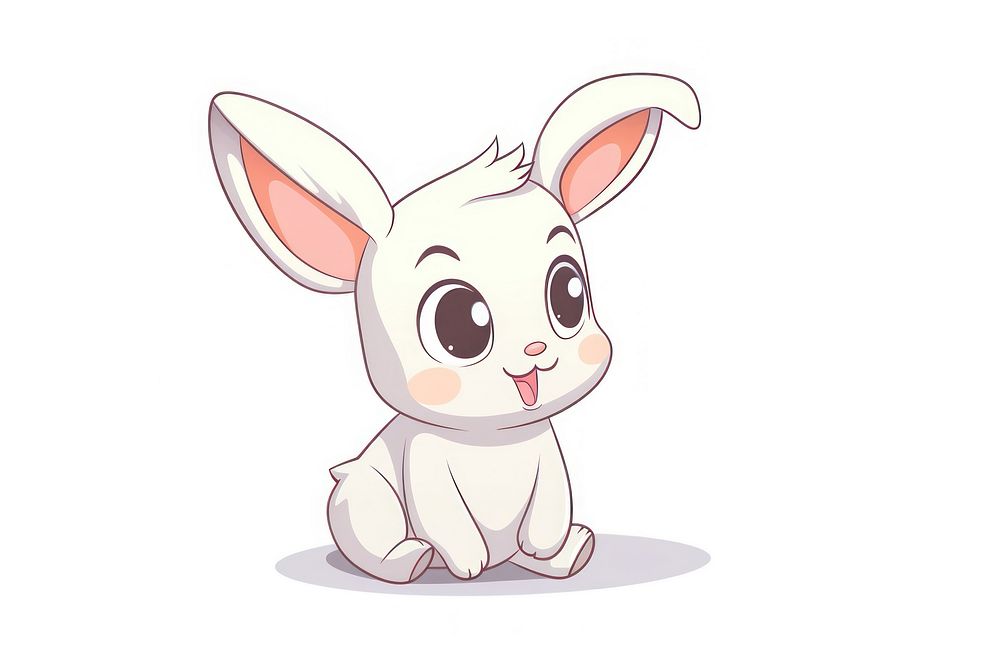 Cute baby Rabbit cartoon drawing animal.