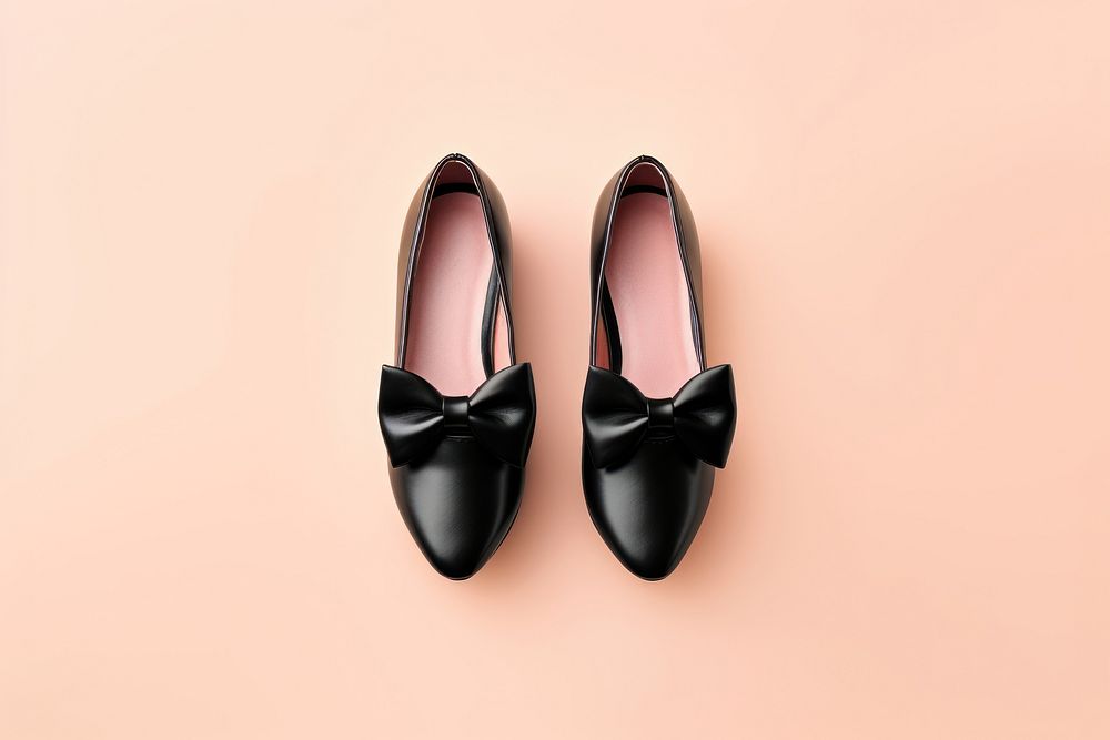 Black buckled ballet flats footwear shoe clothing.