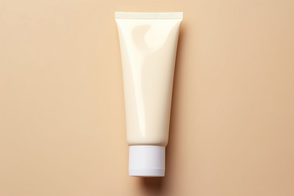 Cream tube cosmetics toothpaste sunscreen.