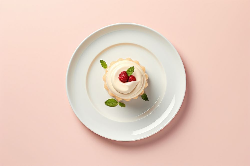 Pana cotta dessert cream plate.
