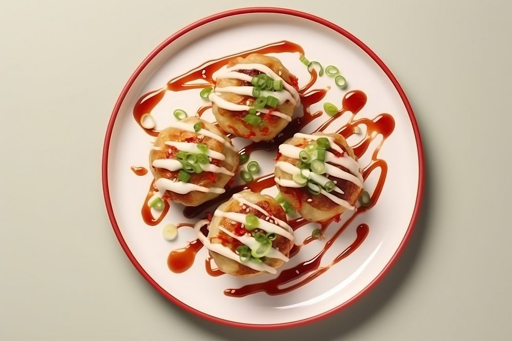 Takoyaki plate food meal.