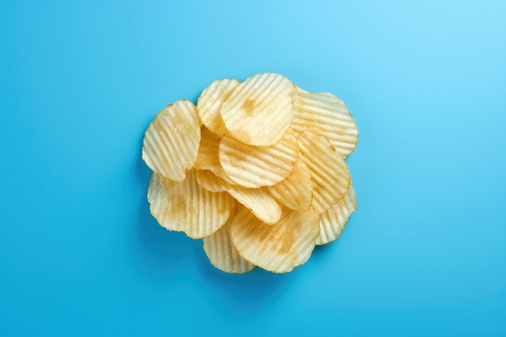 Potato chip food blue freshness.
