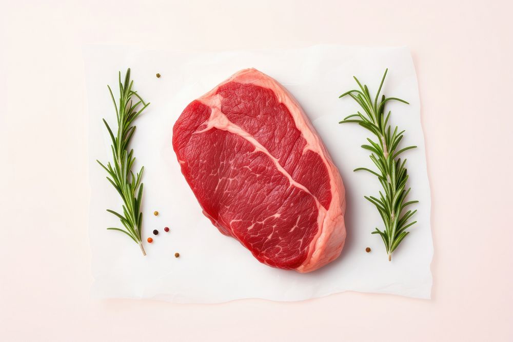 Raw steak food beef meat.