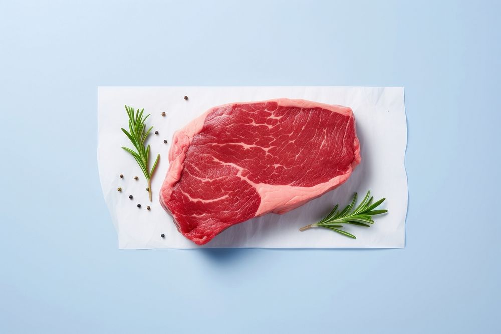 Raw steak food meat beef.