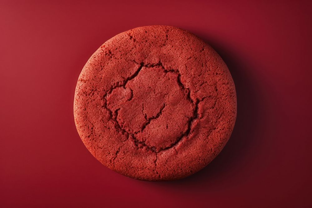 Red velvet cookie food confectionery freshness.