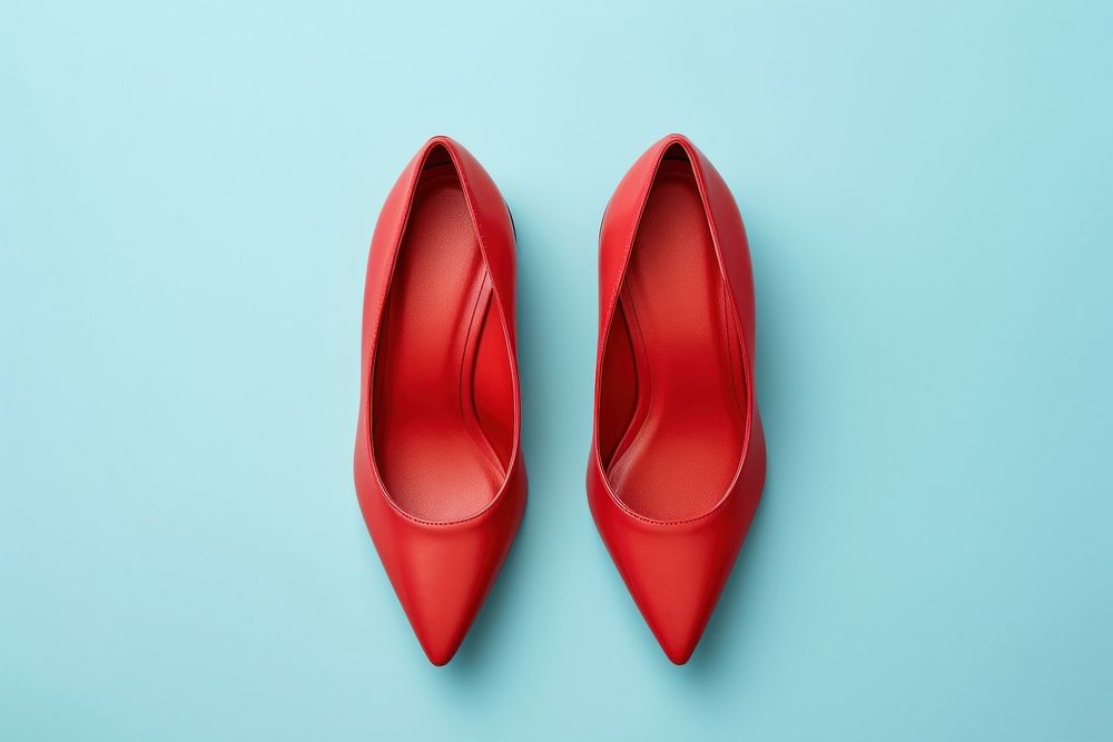 Red block heel shoes footwear simplicity elegance.