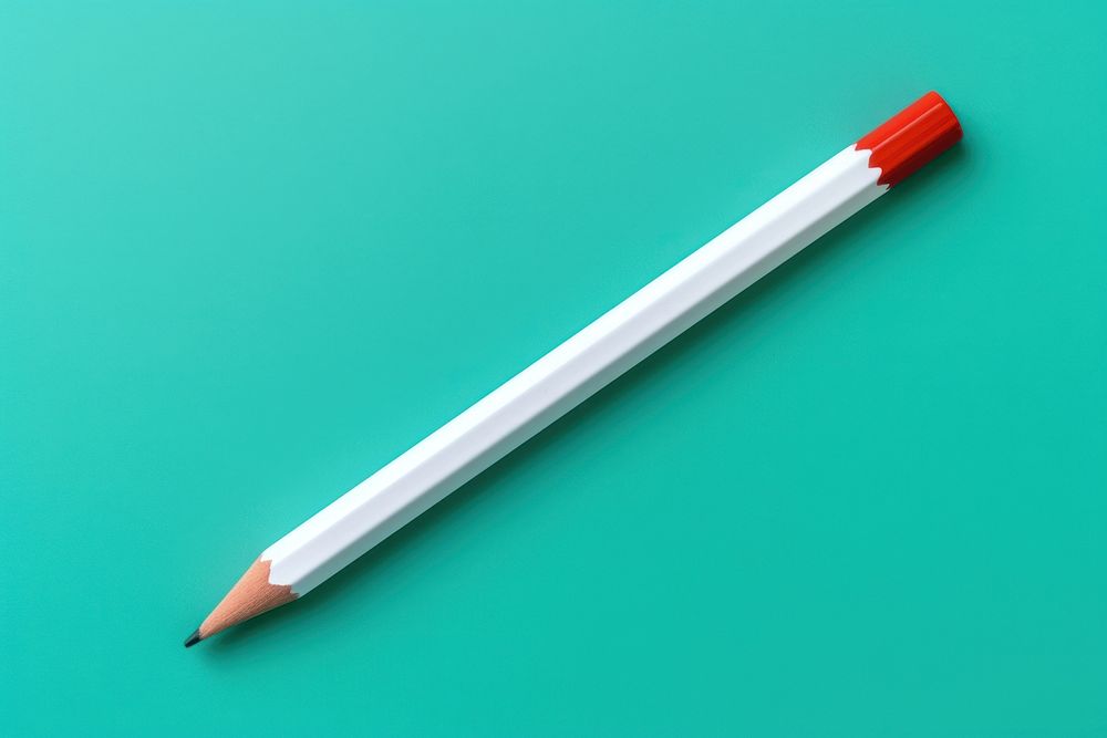 Red pencil green education eraser.