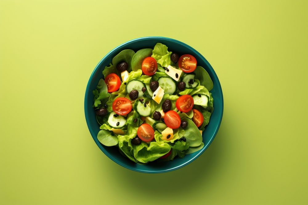 Salad bowl plate food vegetable.