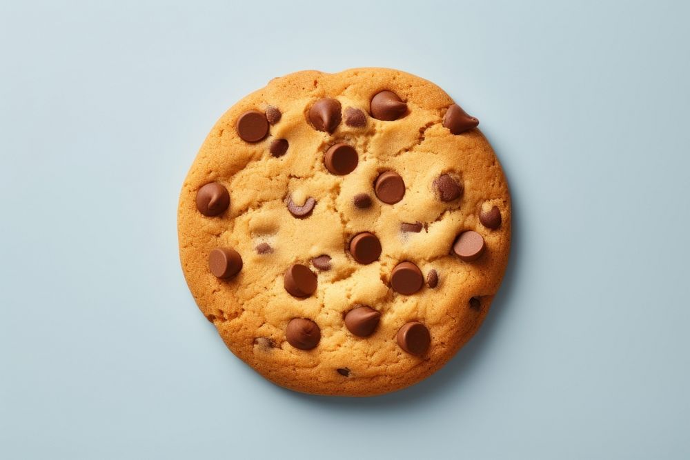 Soft chocolate chip cookie food confectionery breakfast.
