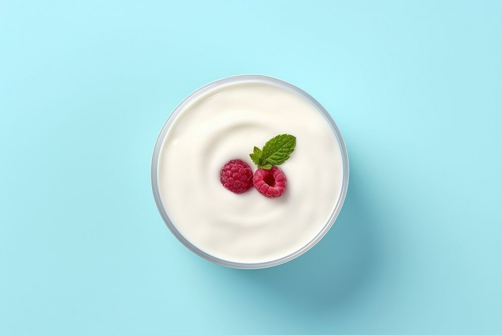 Yogurt raspberry dessert fruit.