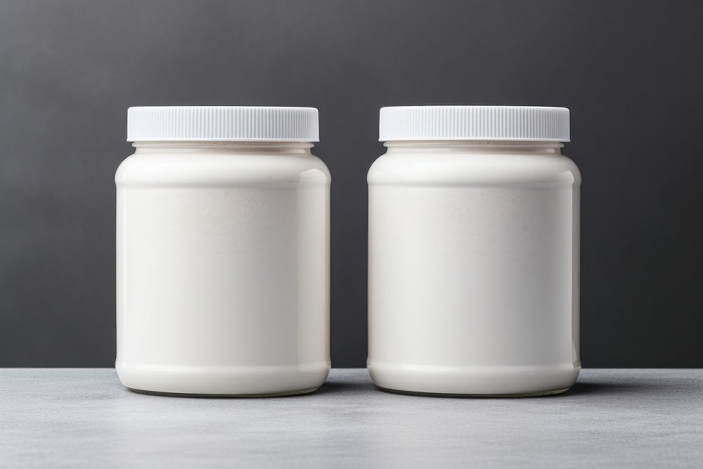 Protein powder jar white container drinkware.
