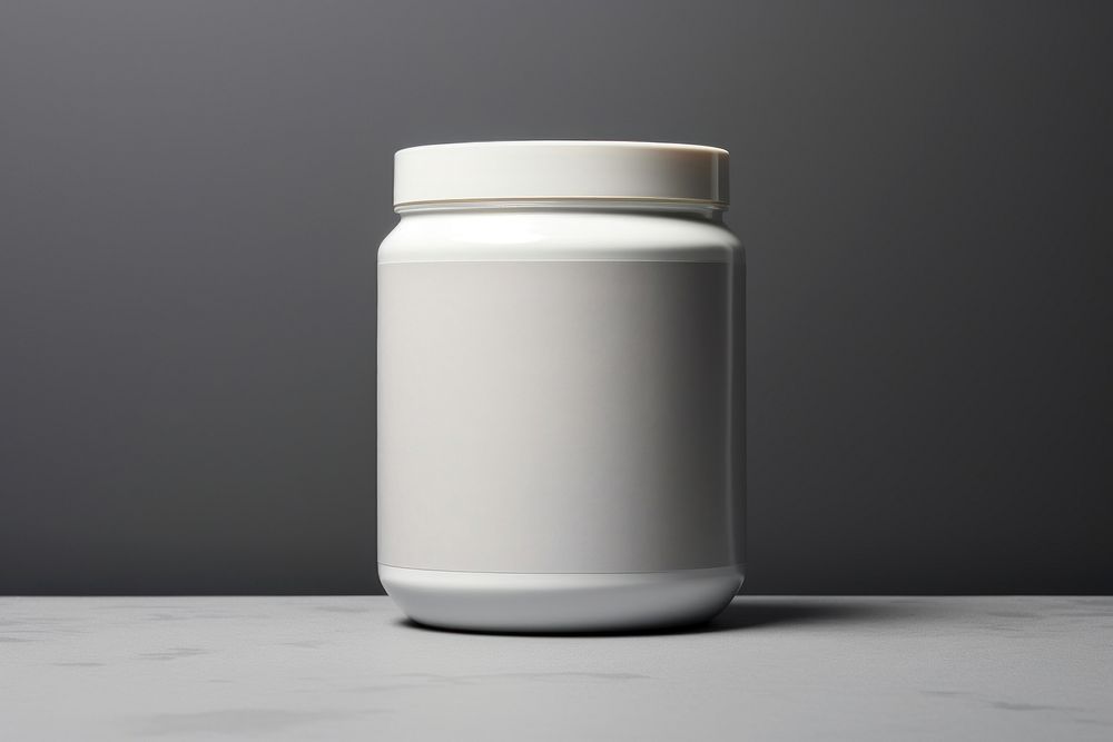 Protein powder jar porcelain gray drinkware.