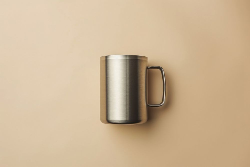 Stainless steel mug coffee cup refreshment.