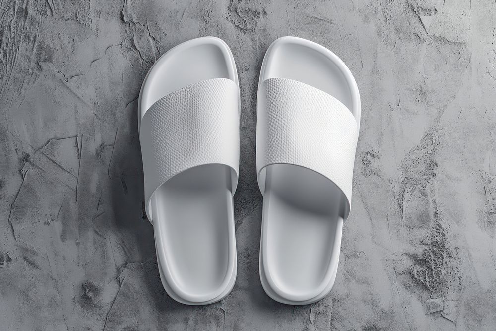 Slide sandals shoe footwear white flip-flops.