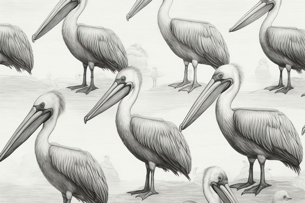 Pelican drawing sketch backgrounds.