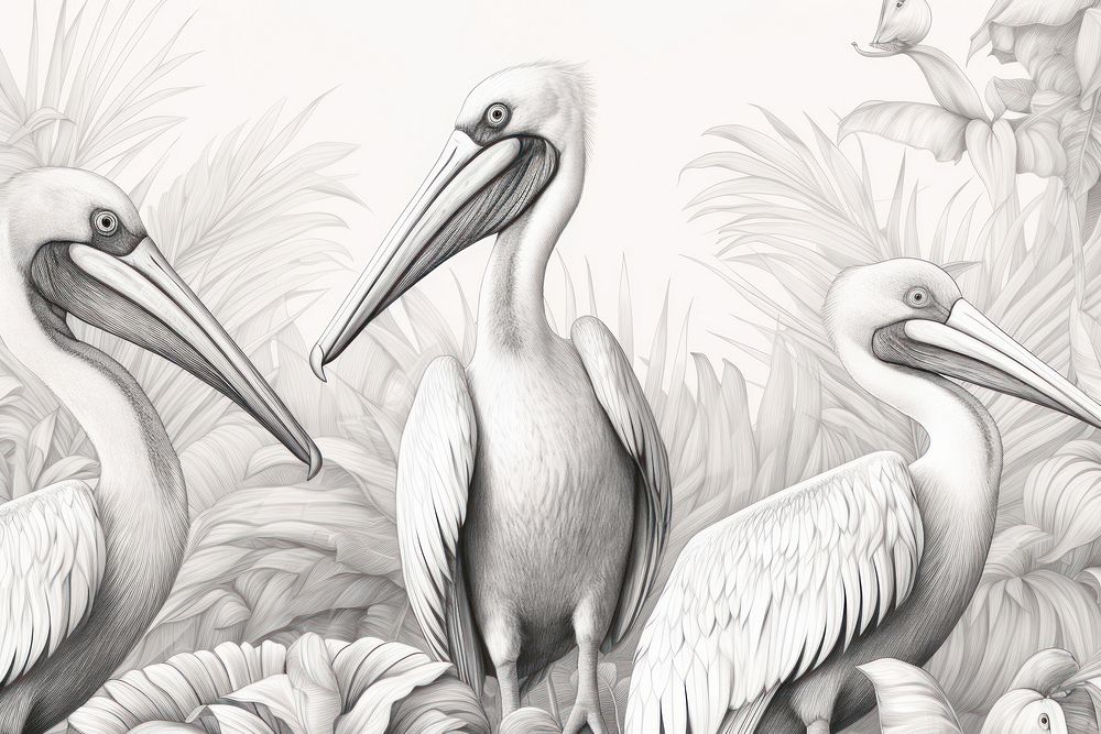 Pelican drawing sketch animal.
