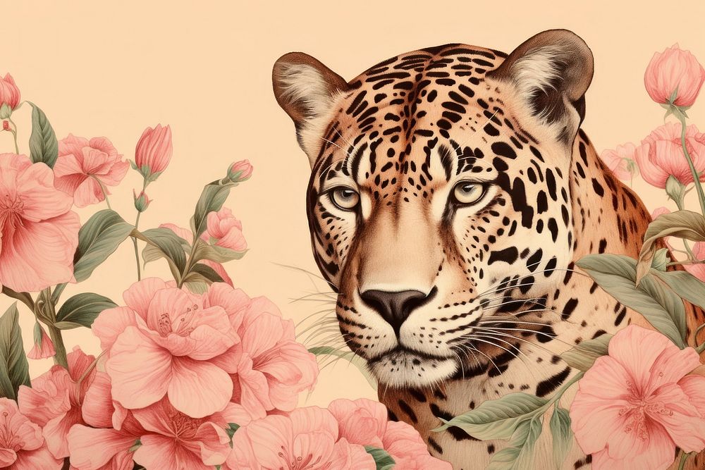 Leopard flower wildlife pattern.