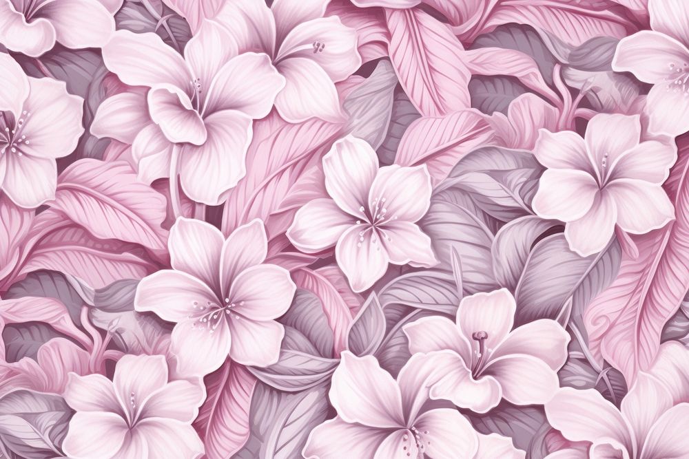 Pastel monotone seamless tropical pattern flower backgrounds petal.