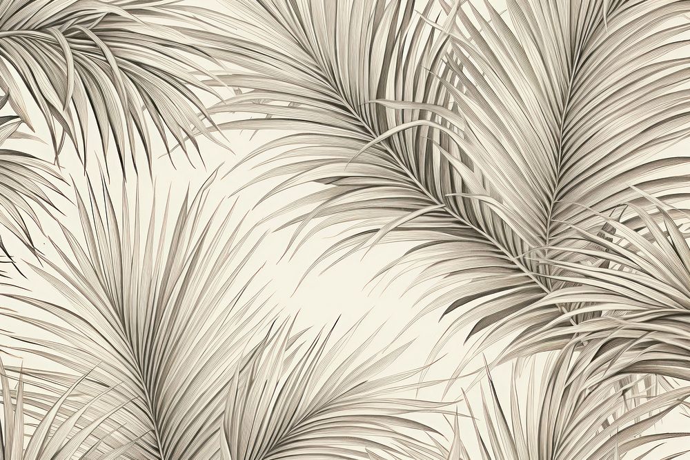 Monotone palm leaves wallpaper pattern drawing sketch backgrounds.