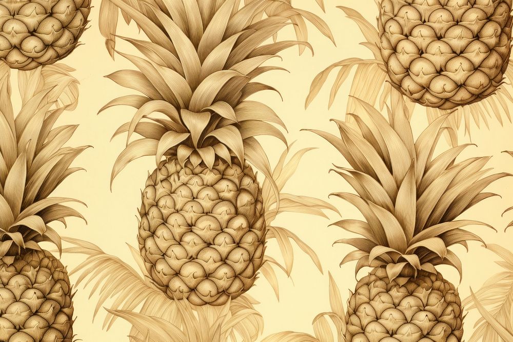 Seamless monotone pineapples wallpaper backgrounds pattern plant.