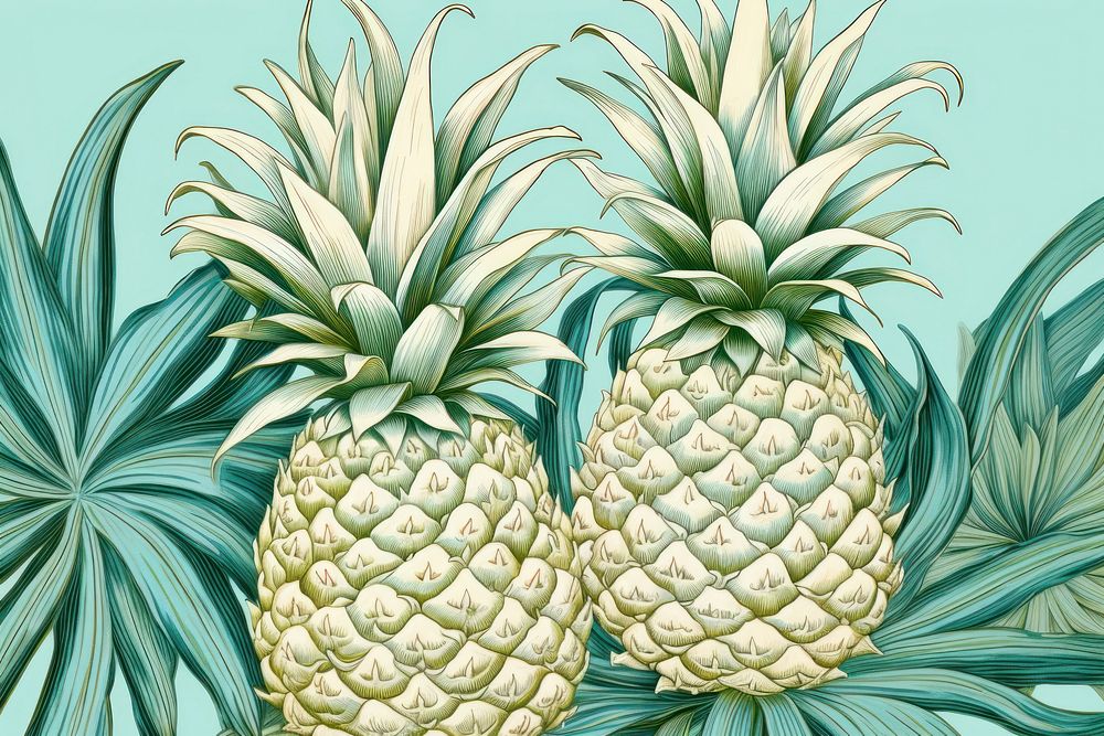 Seamless monotone pineapples wallpaper backgrounds pattern plant.
