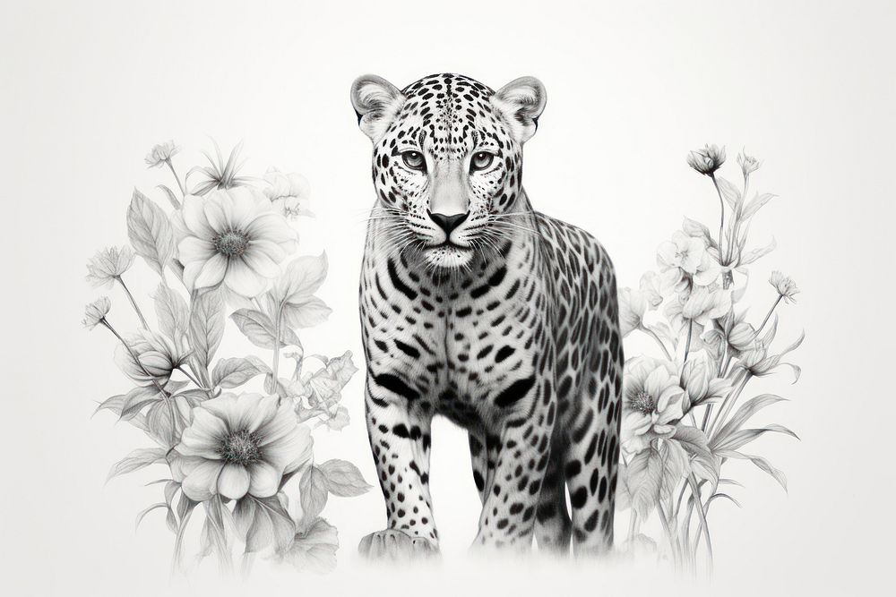 Leopard pencil sketch texture drawing wildlife cheetah.