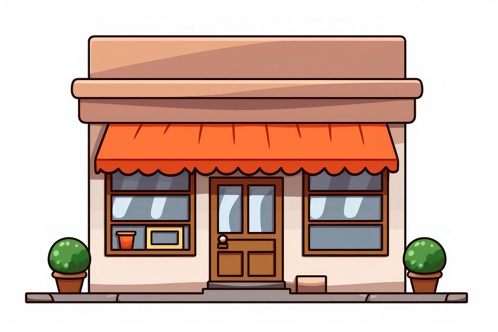 Cafe cartoon awning architecture.