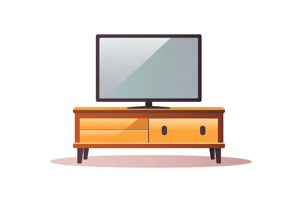 Furniture cartoon electronics television.