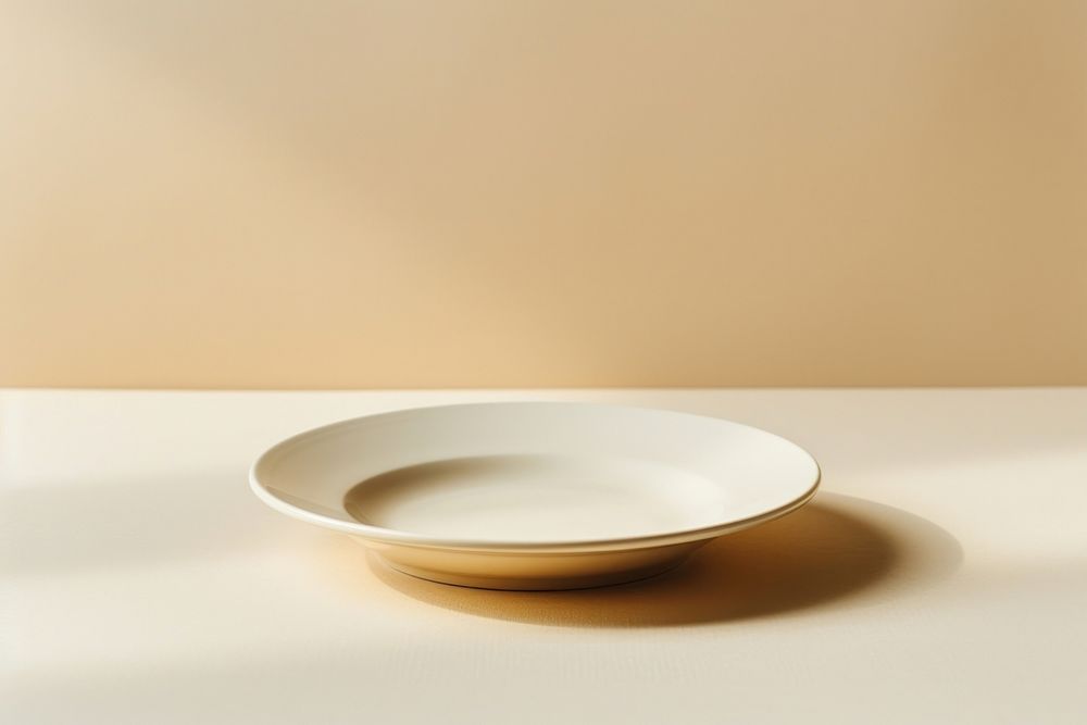 Ceramic plate porcelain bowl silverware.