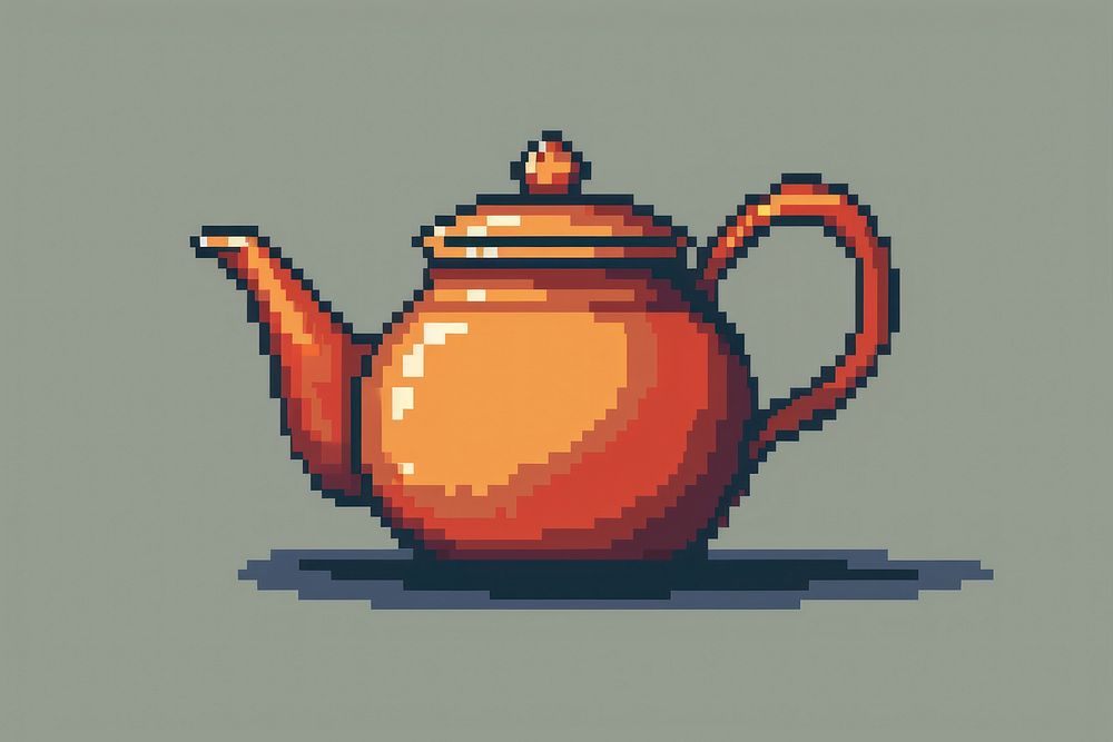 Teapot cut pixel art refreshment creativity.