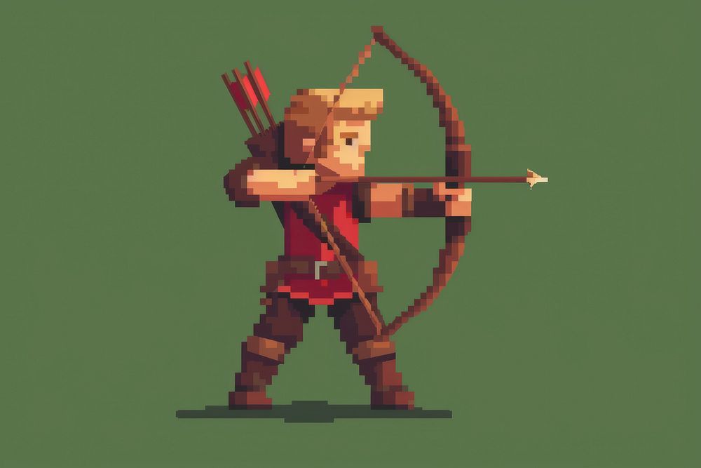 Archer cut pixel archery weapon sports.