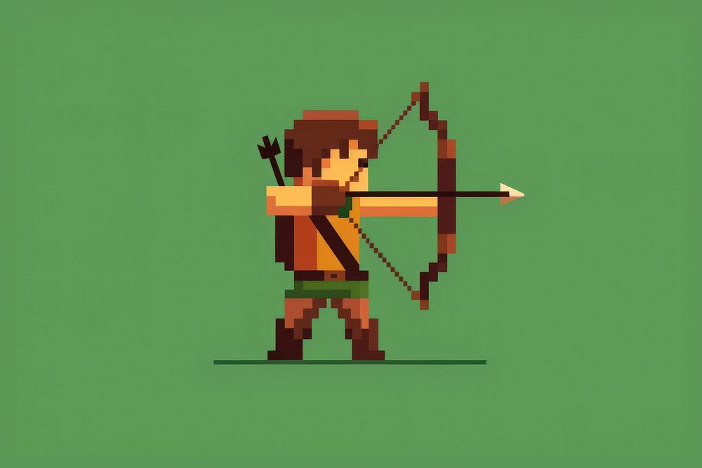 Archer cut pixel pixelated weaponry cartoon.
