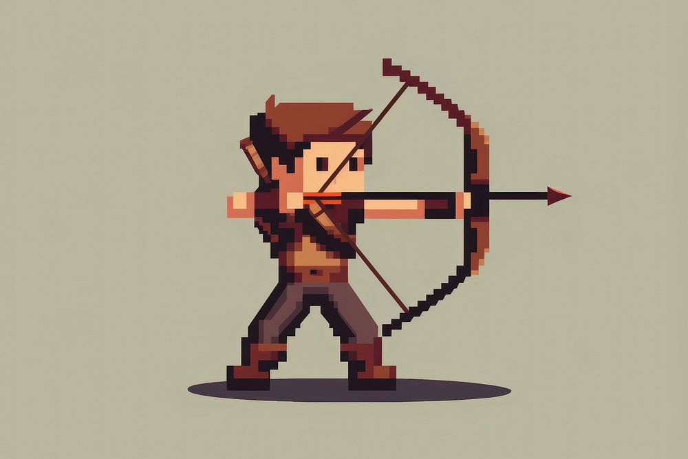 Archer cut pixel archery weapon pixelated.
