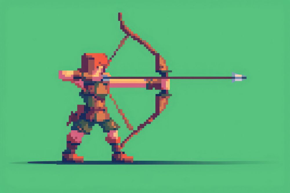 Archer cut pixel archery weapon weaponry.