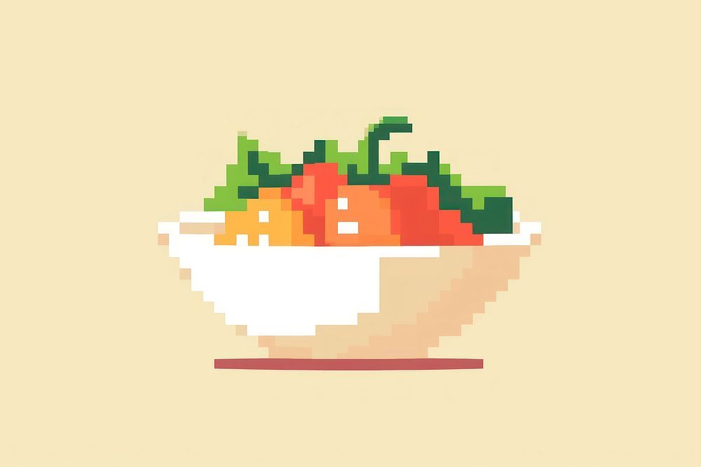 Baby food cut pixel bowl vegetable tangerine.