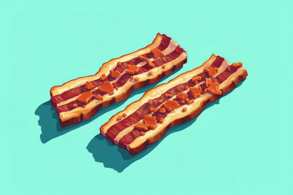 Bacon cut pixel food meat pork.