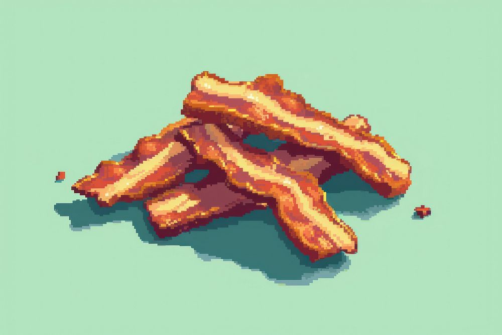 Bacon cut pixel food meat freshness.