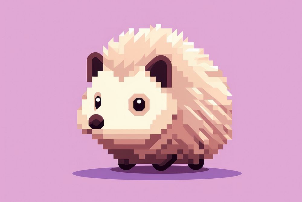 Hedgehog pixel mammal animal cute.