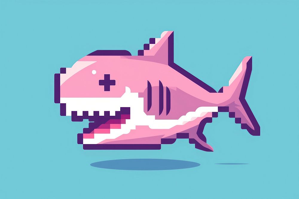 Shark pixel animal fish pixelated.